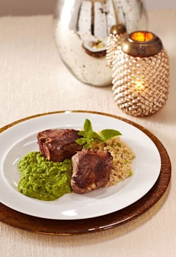 Costolette di agnello con purè di piselli e menta 1900Cucina