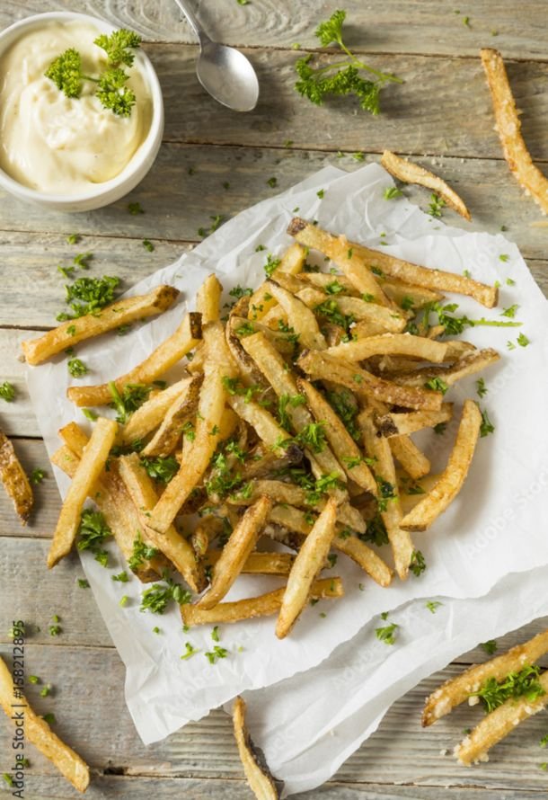 patatine fritte parmigiano olio al tartufo