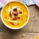 zuppa di mele e zucca con bocconcini di bacon